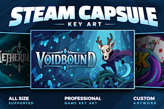 create fantasy rpg steam capsule art and illustrated key art