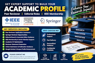 help you apply for ieee  elsevier and springer peer reviewer roles for eb1a