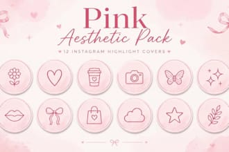 design 10 aesthetic instagram highlight covers and icons in canva
