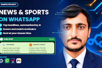 build ai agent for daily whatsapp or email, sport, ,news