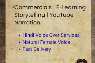 do expressive hindi voice over and storytelling for your project