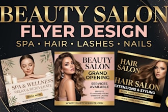 design a luxury beauty salon spa and hair salon flyer for branding and promotion