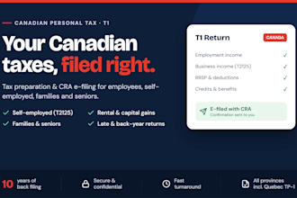 prepare and efile your canadian t1 personal tax return with cra