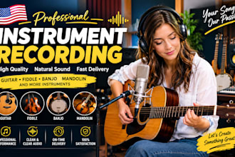 create custom instrumental music with guitar, piano and bass