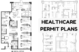 prepare healthcare clinic permit drawings with architectural and mep plans