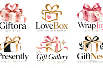 design a professional, gift shop, gift box, gift wrapping, gift logo