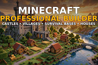 build minecraft castles, villages, survival bases and houses