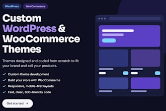 build custom wordpress and woocommerce sites