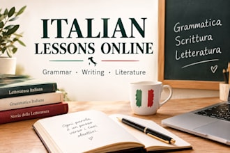 teach italian grammar, writing and literature online