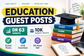 publish education guest posts and link on DR 63 website