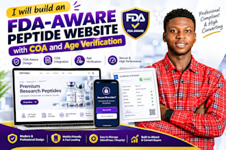 build an fda aware peptide website with coa and age verification