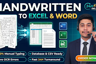 convert handwritten notes and documents to excel or word