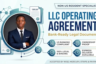draft llc operating agreement, business contract, and corporate documents