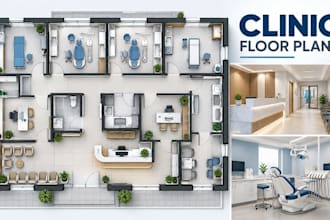 design medical clinic floor plans, dental layouts, treatment rooms, reception
