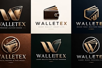 design a professional wallet, leather goods, finance, banking  money wallet logo