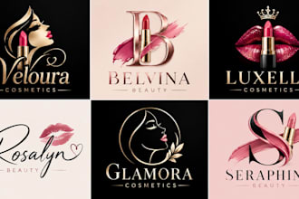 design a professional, makeup, cosmetics, lipstick brand, beauty lipstick logo