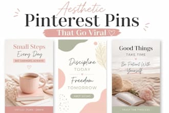 design 10 aesthetic pinterest pins for your business in canva