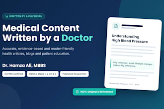write accurate medical articles, blogs and patient education content