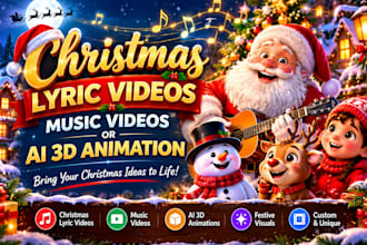 create christmas lyric videos and ai 3d animations