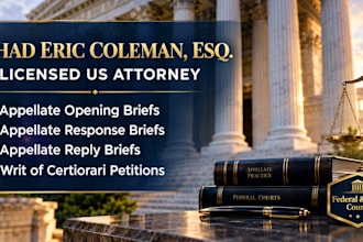 draft appellate reply brief rebuttal brief legal research as US civil attorney