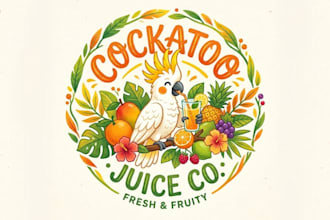 design cockatoo logo for juice shop