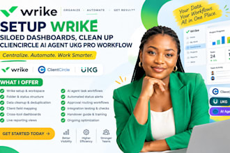 setup wrike siloed dashboards, clean up clientcircle ai agent ukg pro workflow