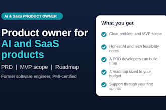be your product owner for ai and saas products for prd and mvp roadmap