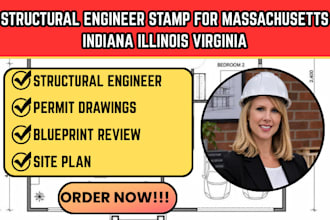 provide structural engineer stamp for massachusetts indiana illinois virginia