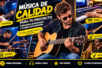 crearé música instrumental profesional con guitarra, piano