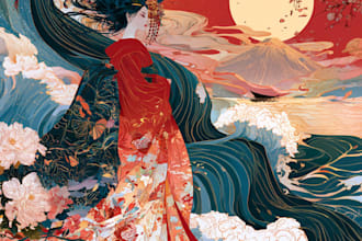 create design japanese art style