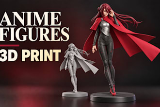 sculpt a 3d anime figurine and action figure for 3d printing