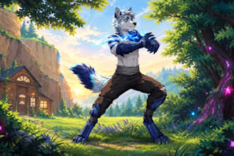 draw custom furry art for your fursona or anthro oc