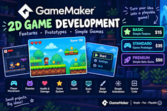 create a simple 2d game or game mechanic in gamemaker