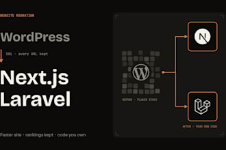migrate wordpress website to nextjs or laravel