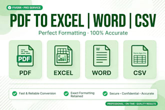 convert pdf to excel, word, csv with perfect formatting