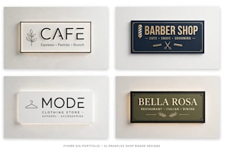 design modern panaflex shop board and flex banner