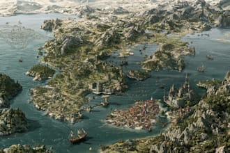 draw a fantasy map illustration