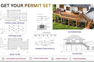 create deck, patio, porch and pergola permit drawing