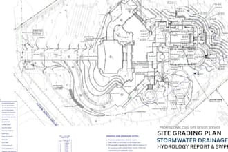 design site grading plan, stormwater drainage, hydrology report and swppp