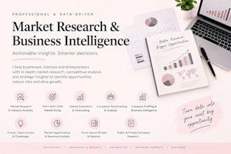 do professional market research, market sizing, and competitor analysis