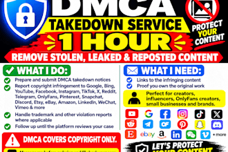 remove delete takedown in 1 hr instagram,reddit,fb,tiktok,youtube,under dmca