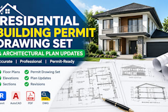create residential building permit drawings and update architectural plans