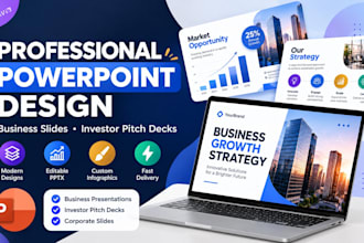 design mordern powerpoint presentation, business slides and investor pitch deck