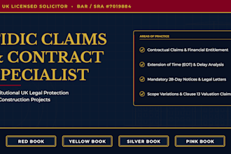 write formal fidic contractual notices and letters as a UK solicitor