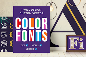 design a professional custom vector color font
