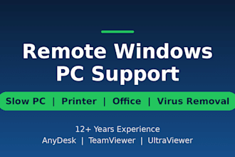 fix windows PC problems remotely via anydesk or teamviewer or ultra viewer