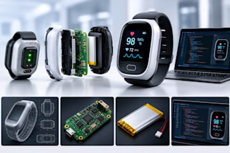design a wearable 3d medical device with 3d cad, pcb and embedded firmware