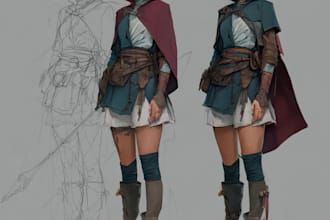 draw a realistic character concept art