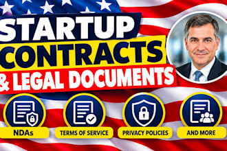 draft startup contracts, ndas, terms of service and privacy policies
