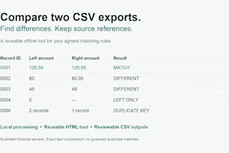 build an offline tool to compare and reconcile your CSV exports